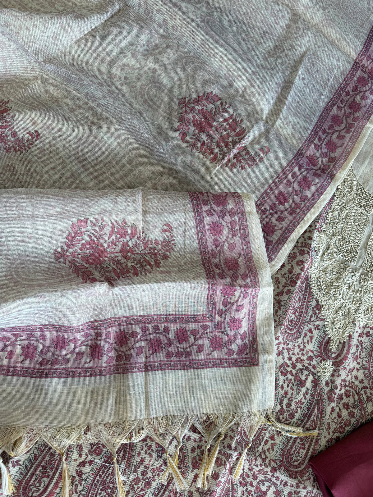 Tissue linen blend unstitched salwar / NC258