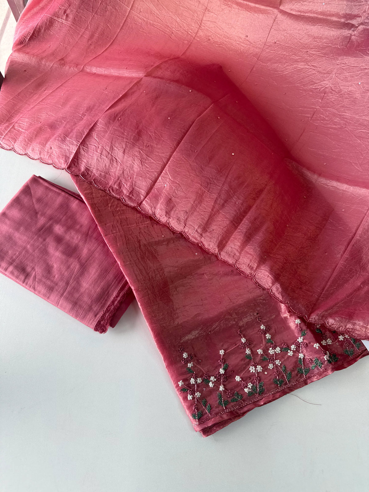 Crushed organza unstitched salwar set /US168