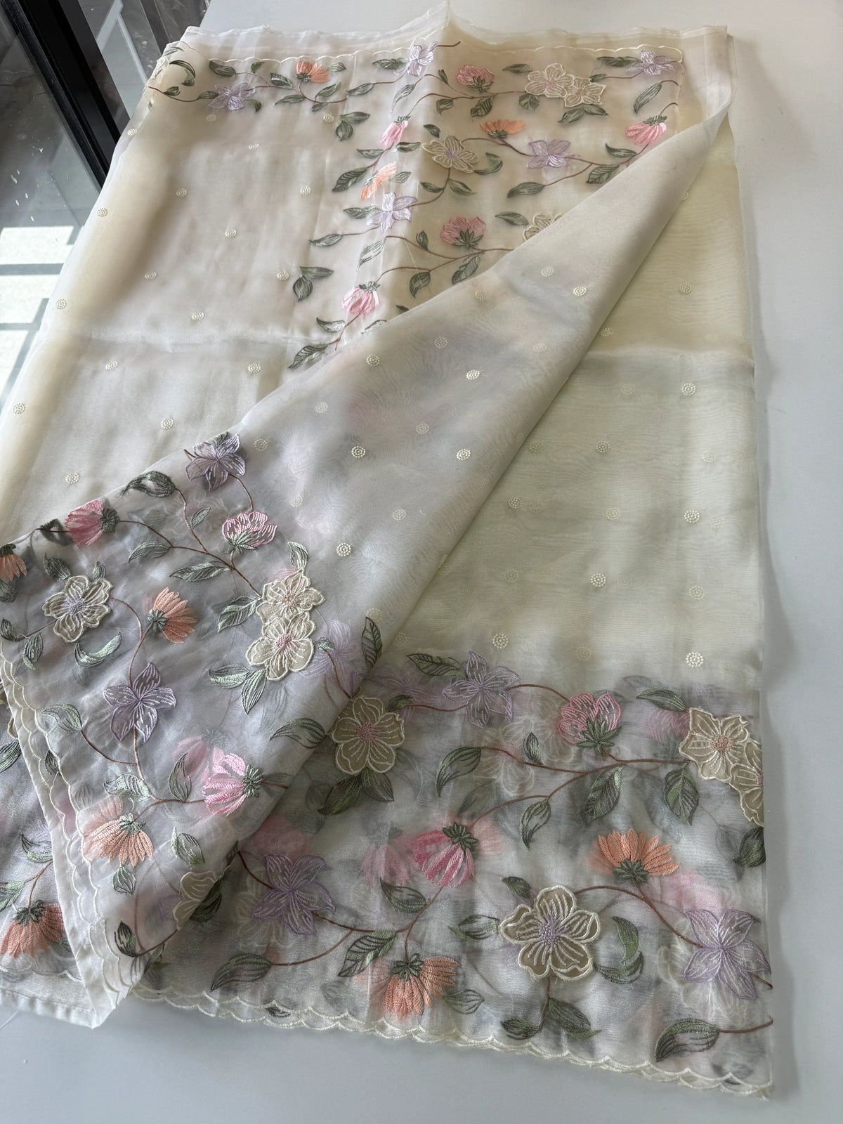Glass organza Saree/ 155F