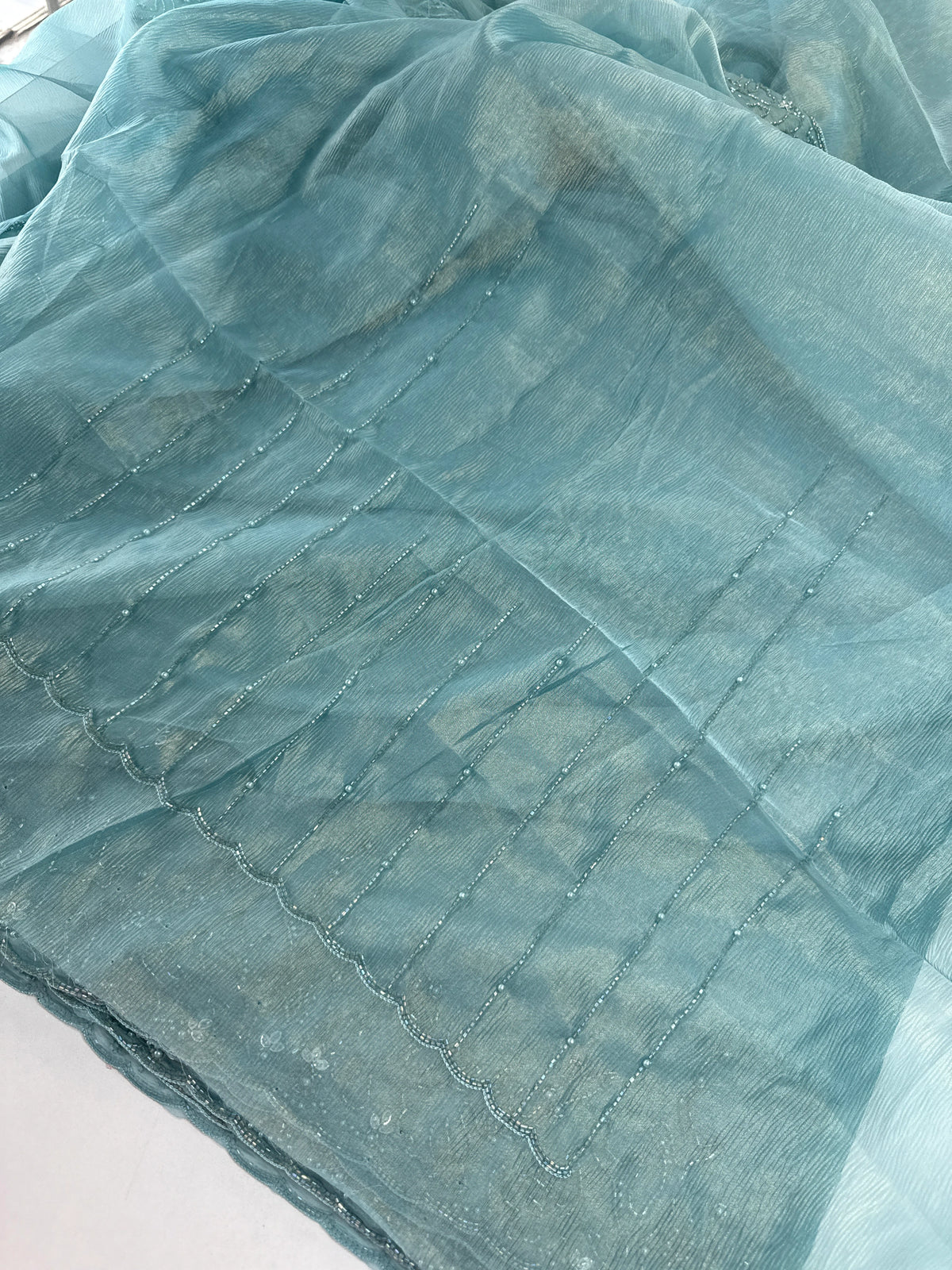 Crushed organza saree/HW344