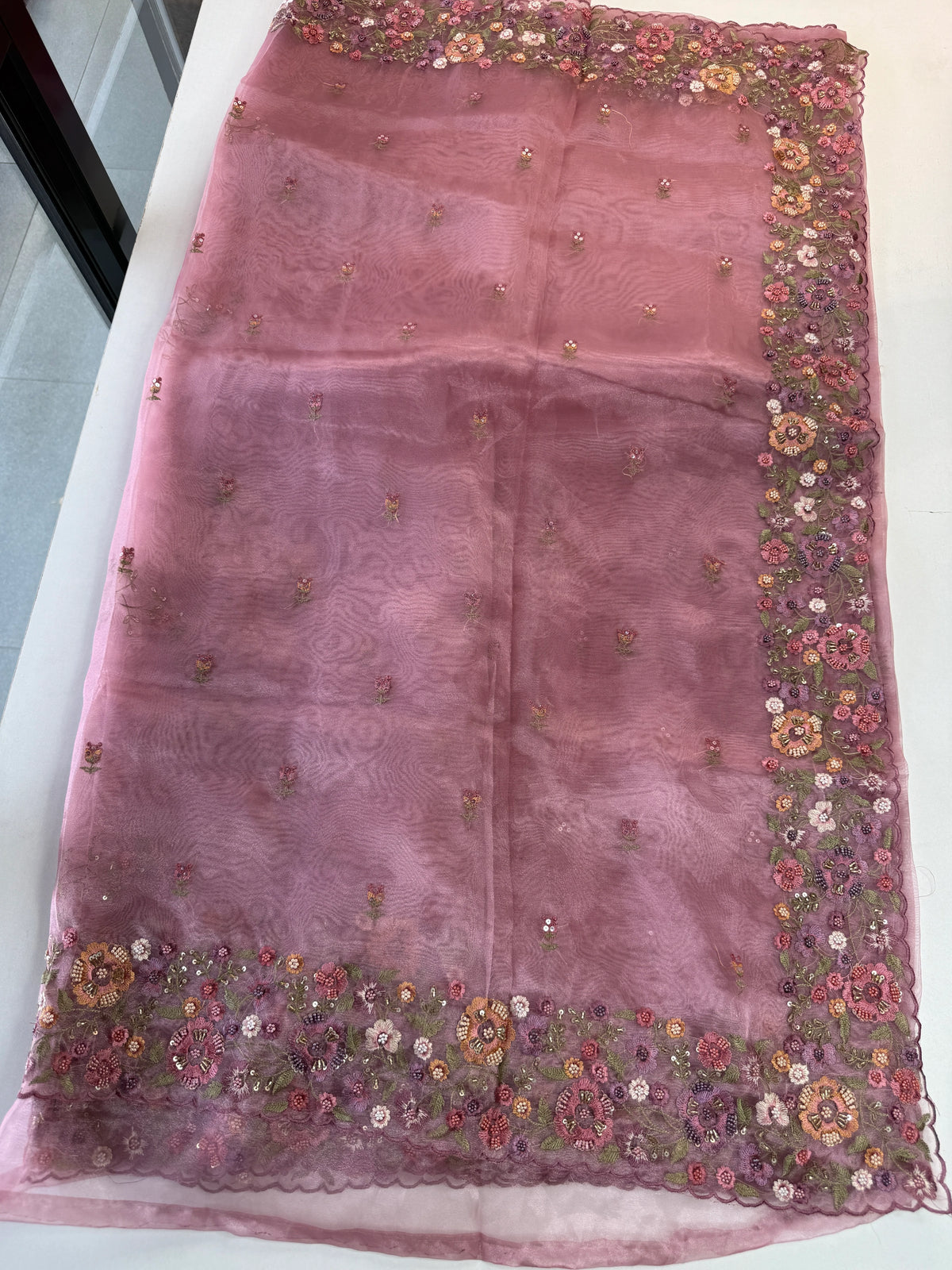 Glass Organza Saree/ WP967