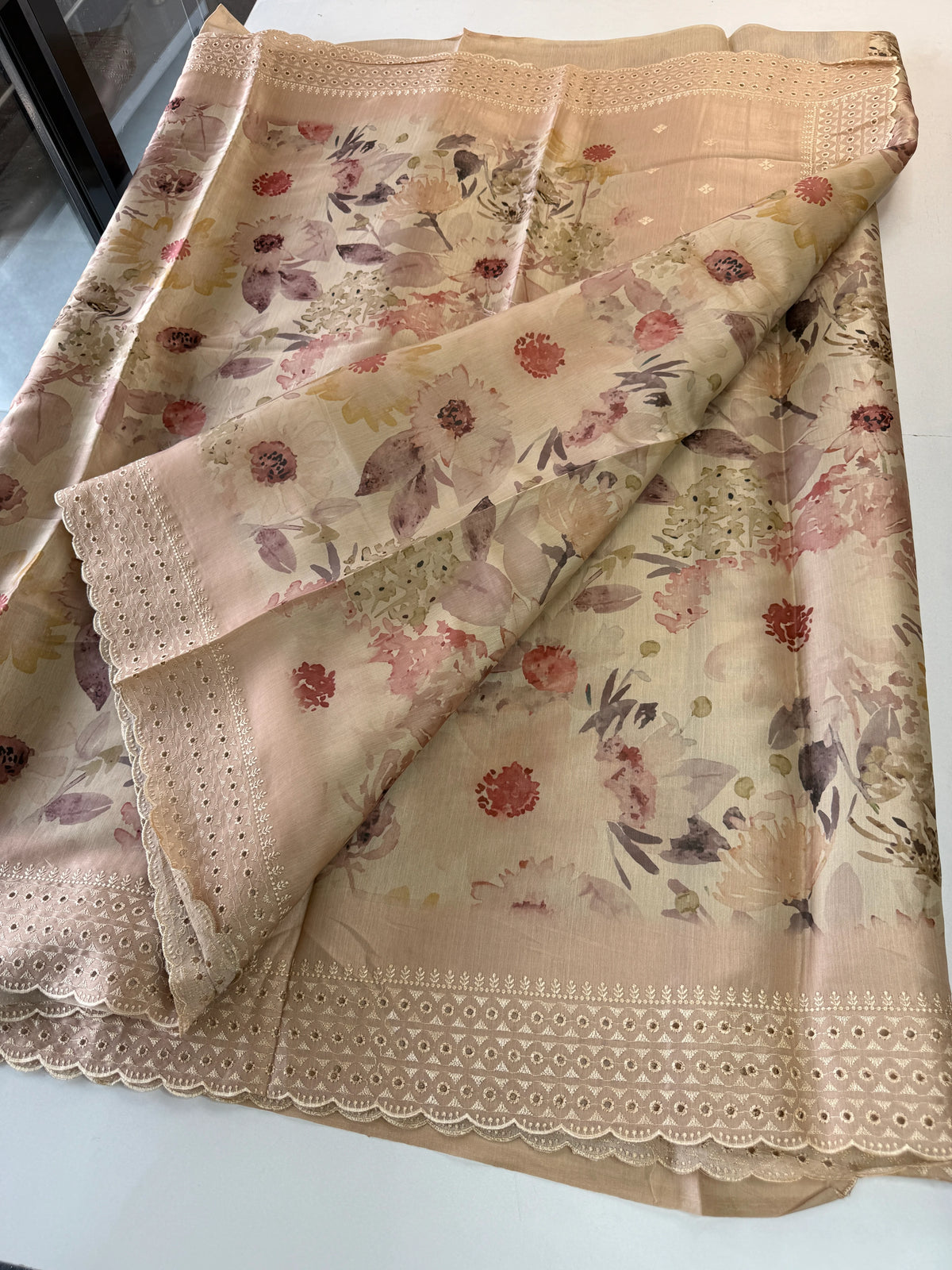 Semi Silk Blended Saree/7599