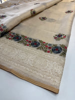 Tissue linen blended Saree/564B