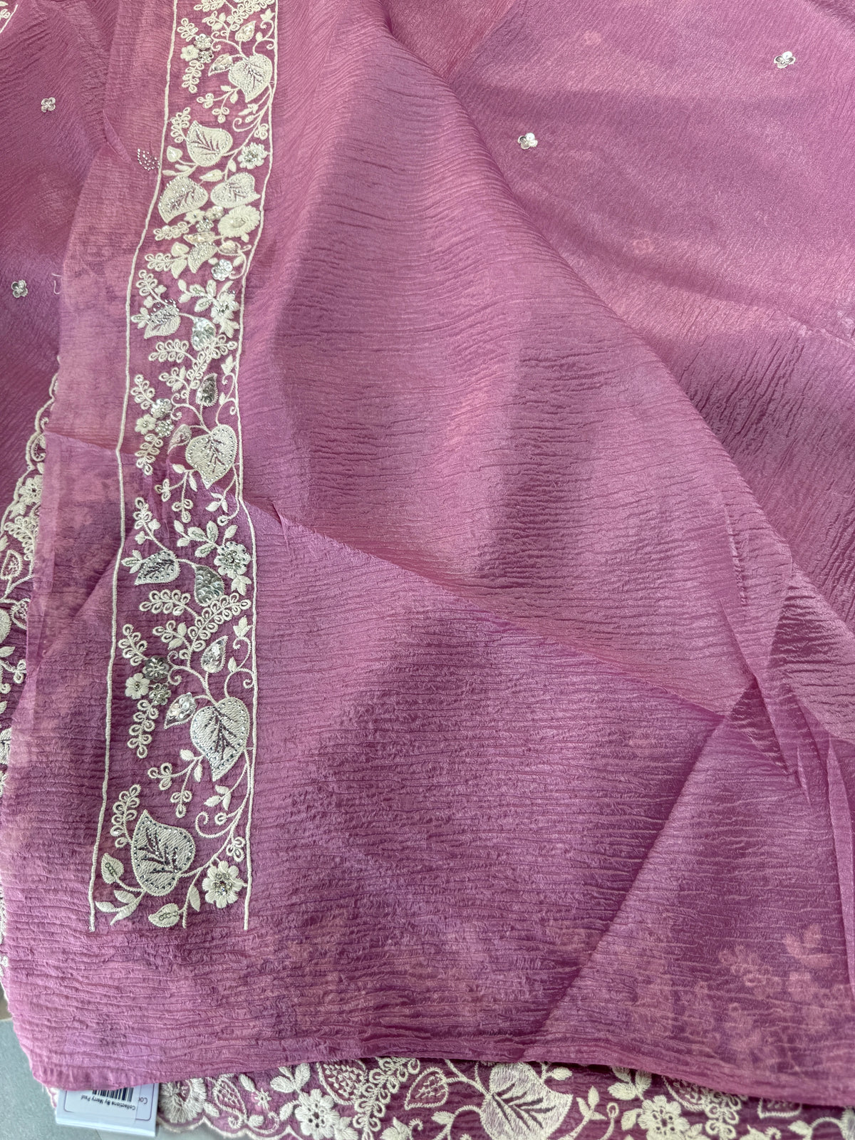 Crushed crape saree/ u5232