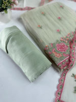 Premium organza unstitched salwar set / U5253