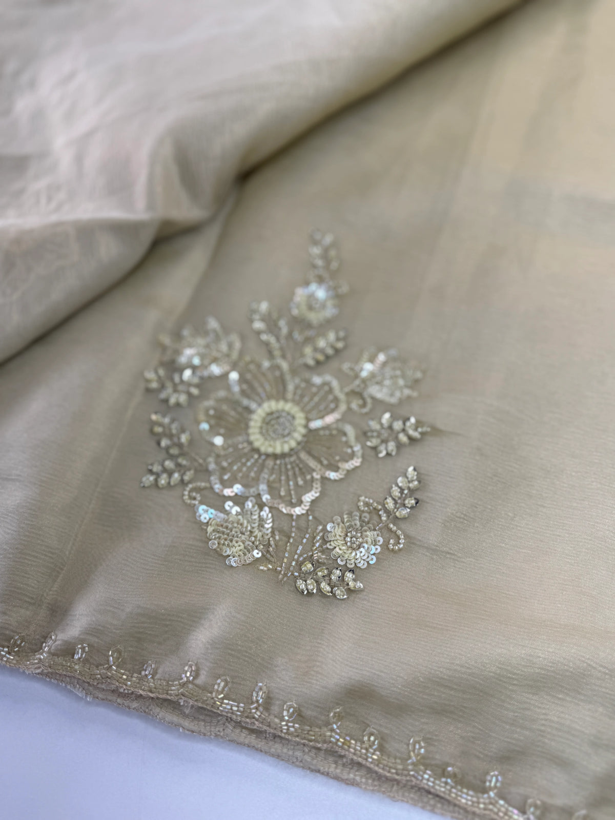 Fancy crushed Organza Saree/ HW490