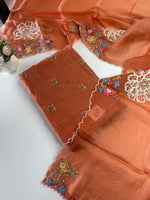 Semi uppada silk unstitched salwar set /NC137