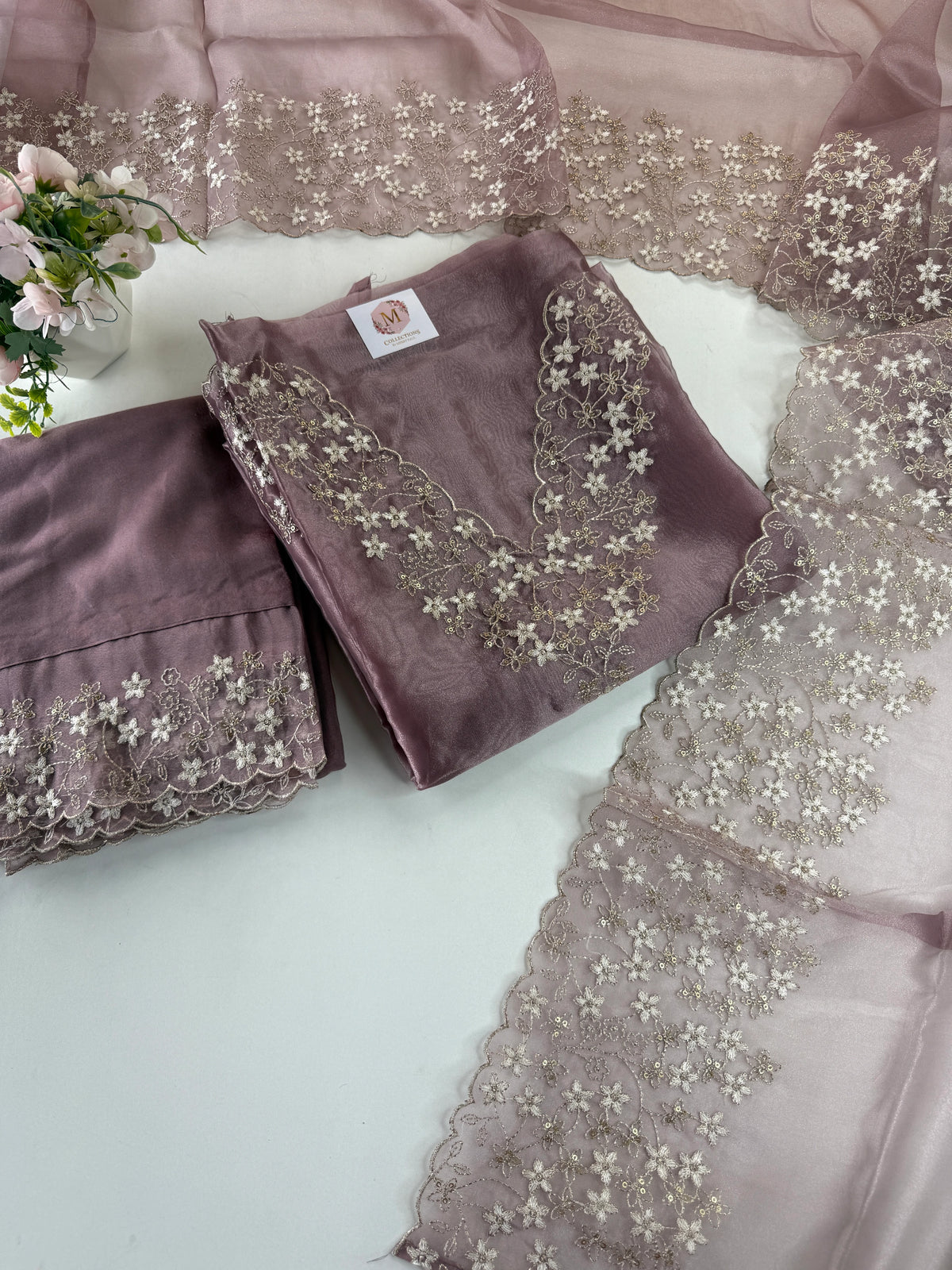 Organza Unstitched salwar set /U5504