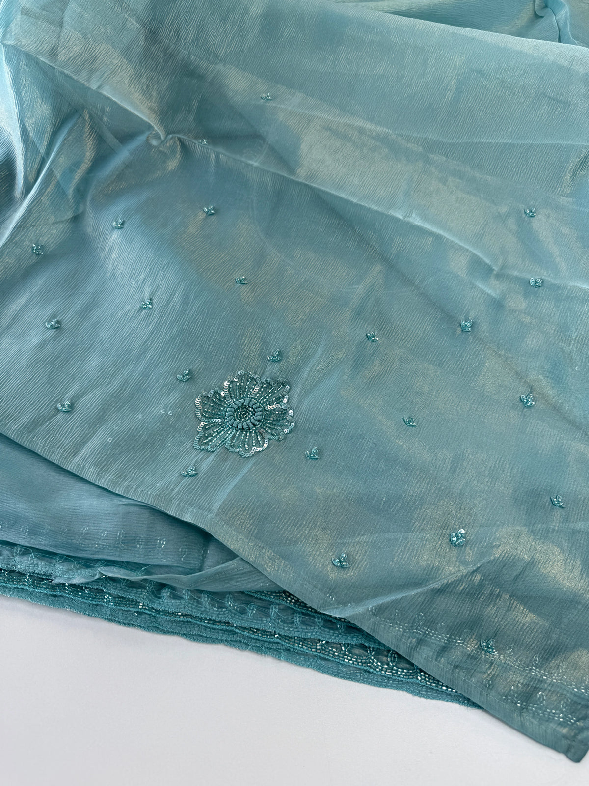 Fancy crushed Organza Saree/ HW490