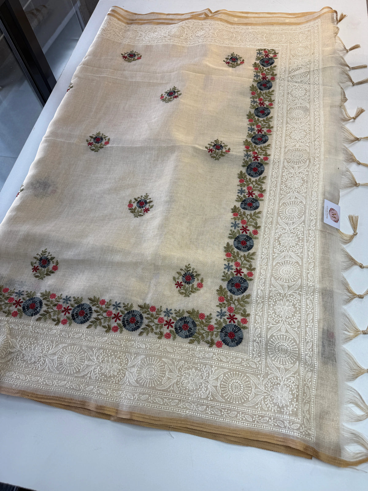 Tissue linen blended Saree/564B