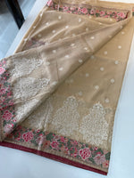 Crushed crape saree /SC222