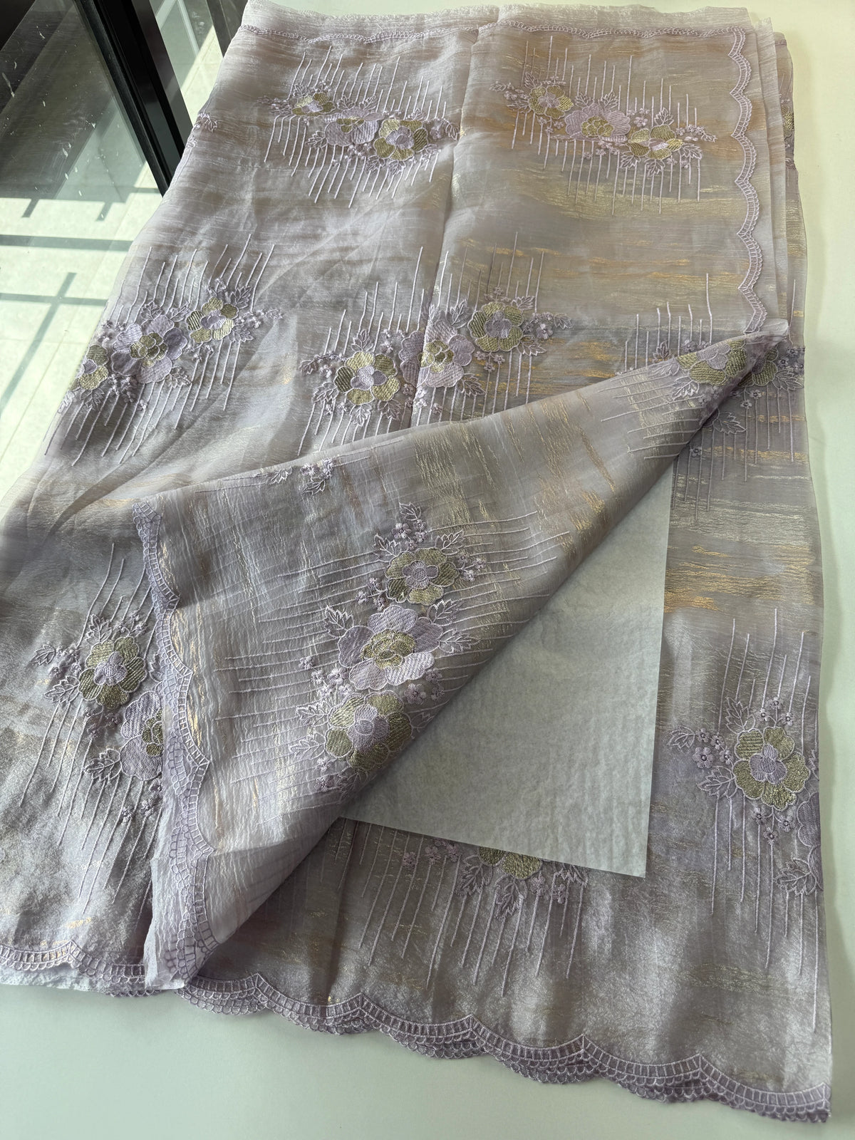 Organza foil blended Saree/ CW866