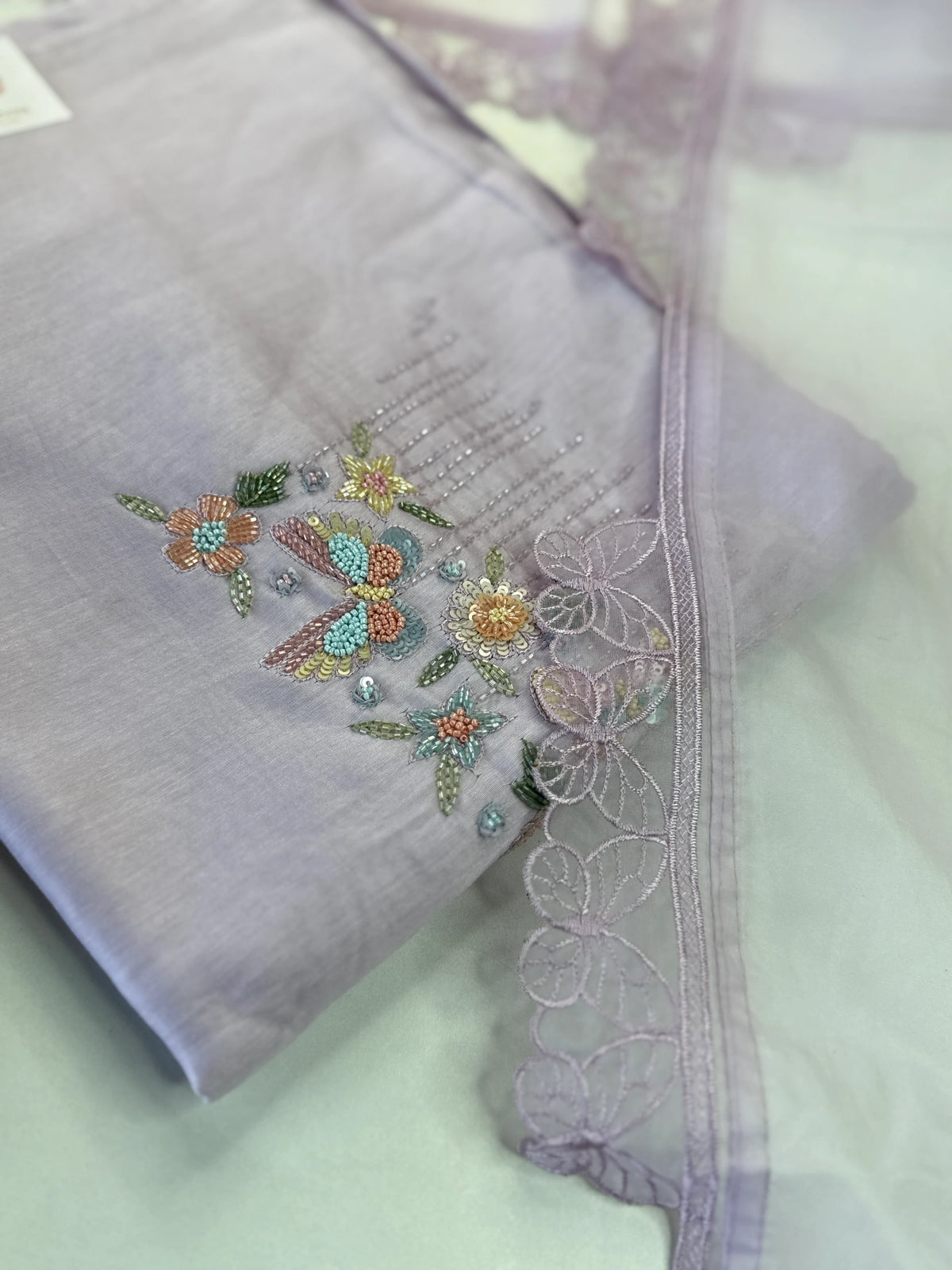 Pure Chanderi silk unstitched salwar set/ Nc148