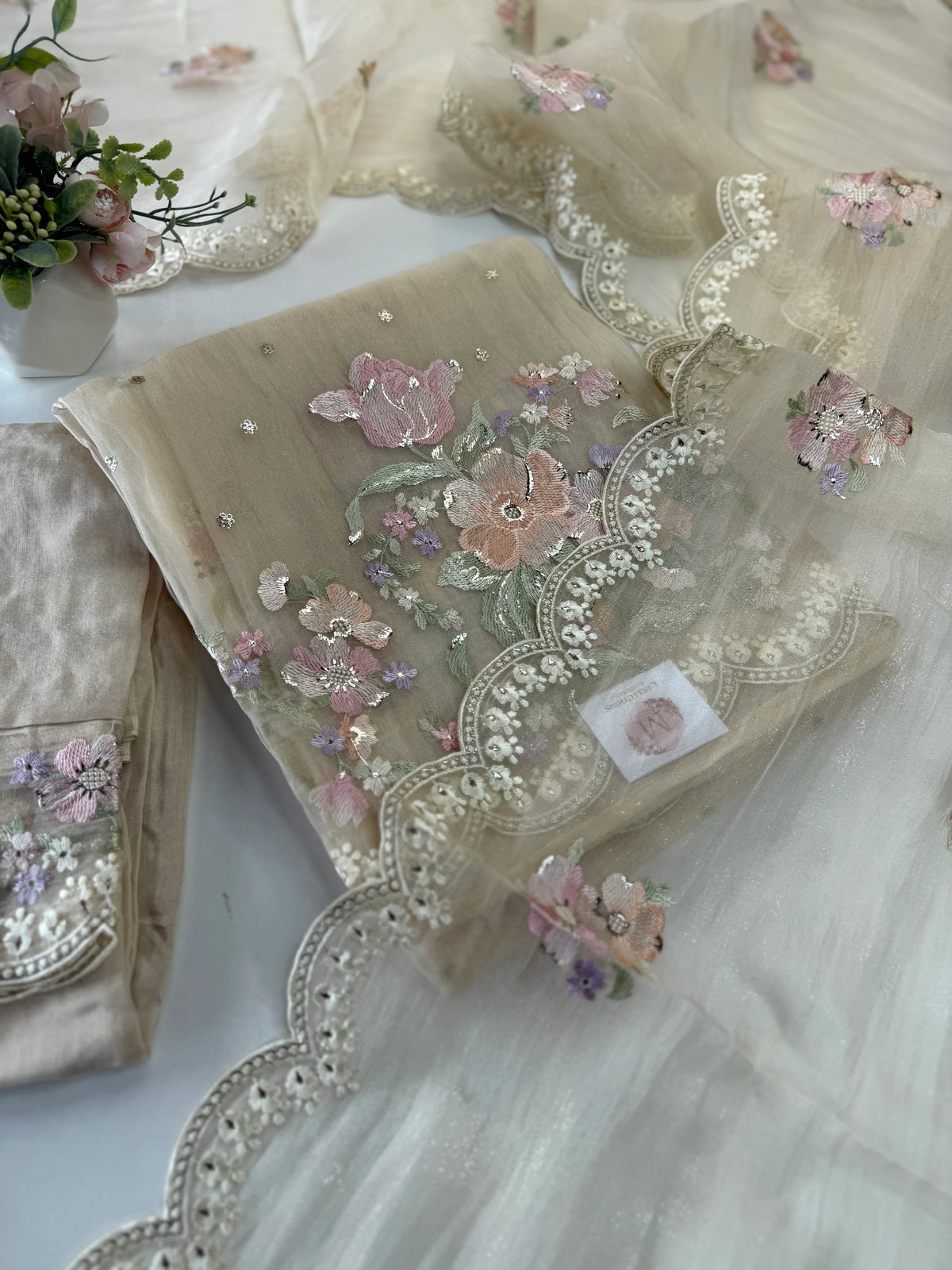 Premium Organza unstitched salwar set /U5509