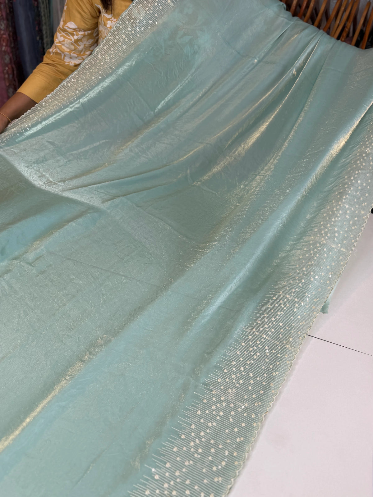 Satin organza saree/ 5509