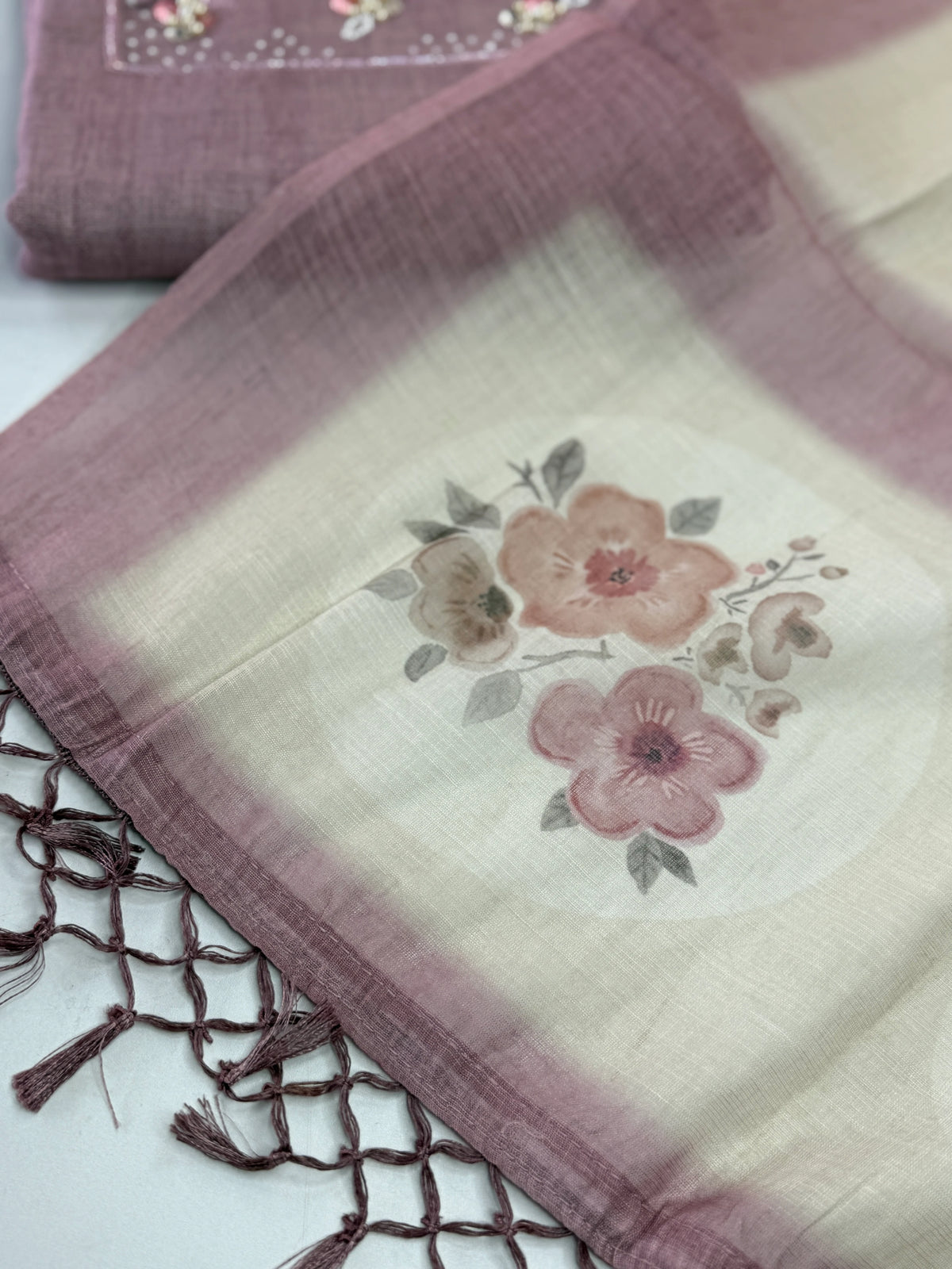 Linen unstitched salwar set /NC170